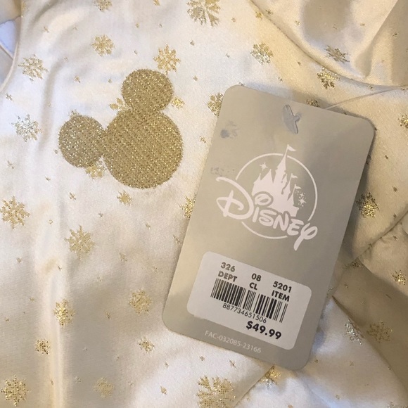 Disney Mickey Mouse Icon Gold Snowflake Dress size 10 - Picture 3 of 7